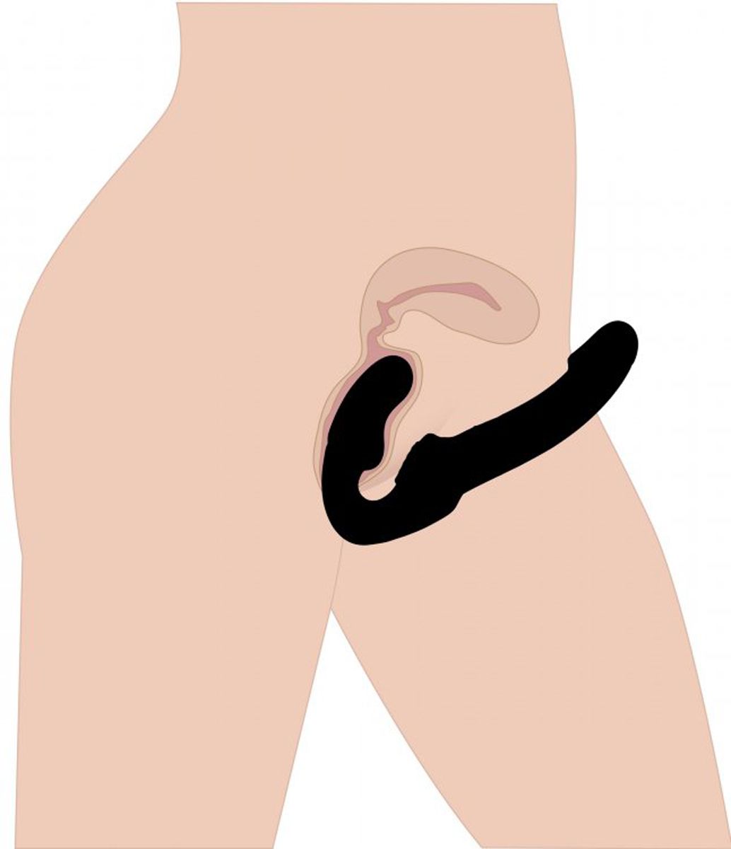 Strapless Voorbind-dildo - Zwart