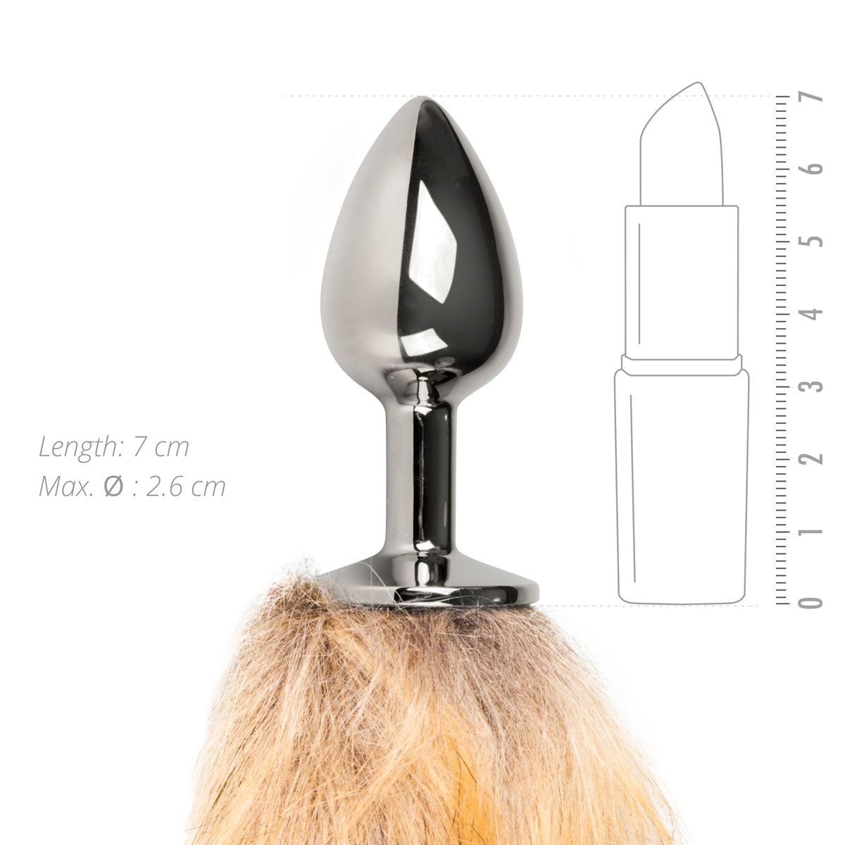 EasyToys – FETISH COLLECTIE Buttplug Zilver – Beige Vossenstaart