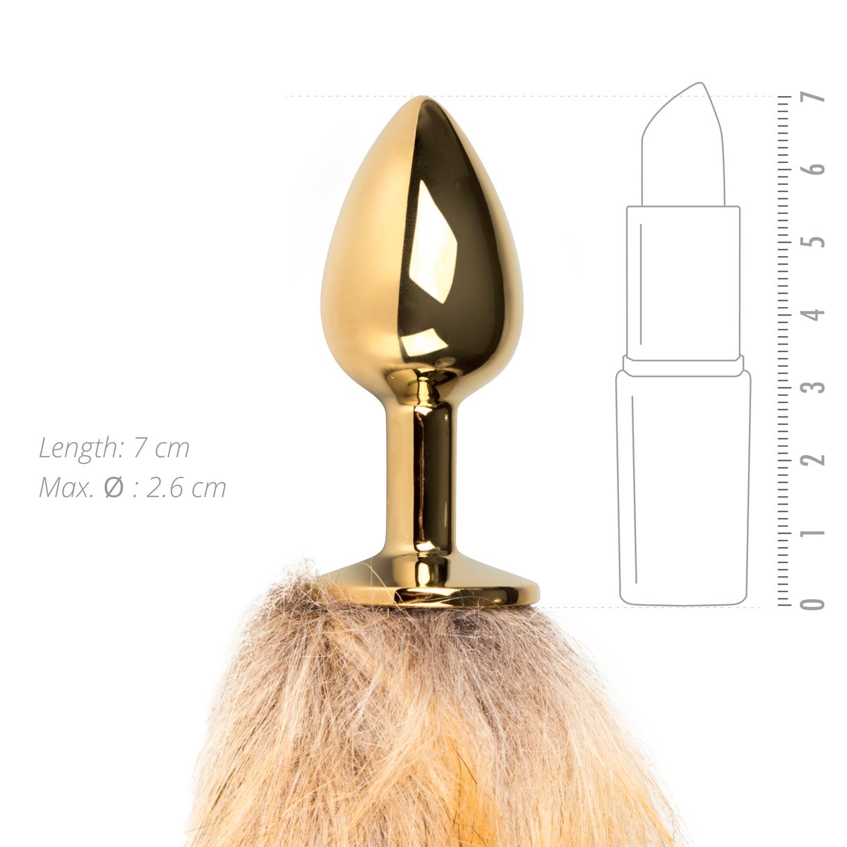 EasyToys – FETISH COLLECTIE Buttplug Goud – Beige Vossenstaart