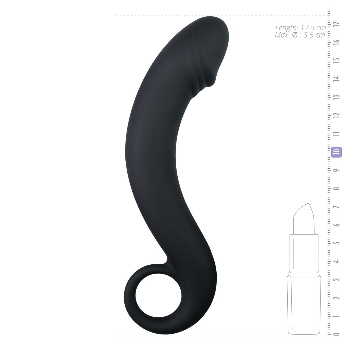 Zwarte siliconen prostaat dildo