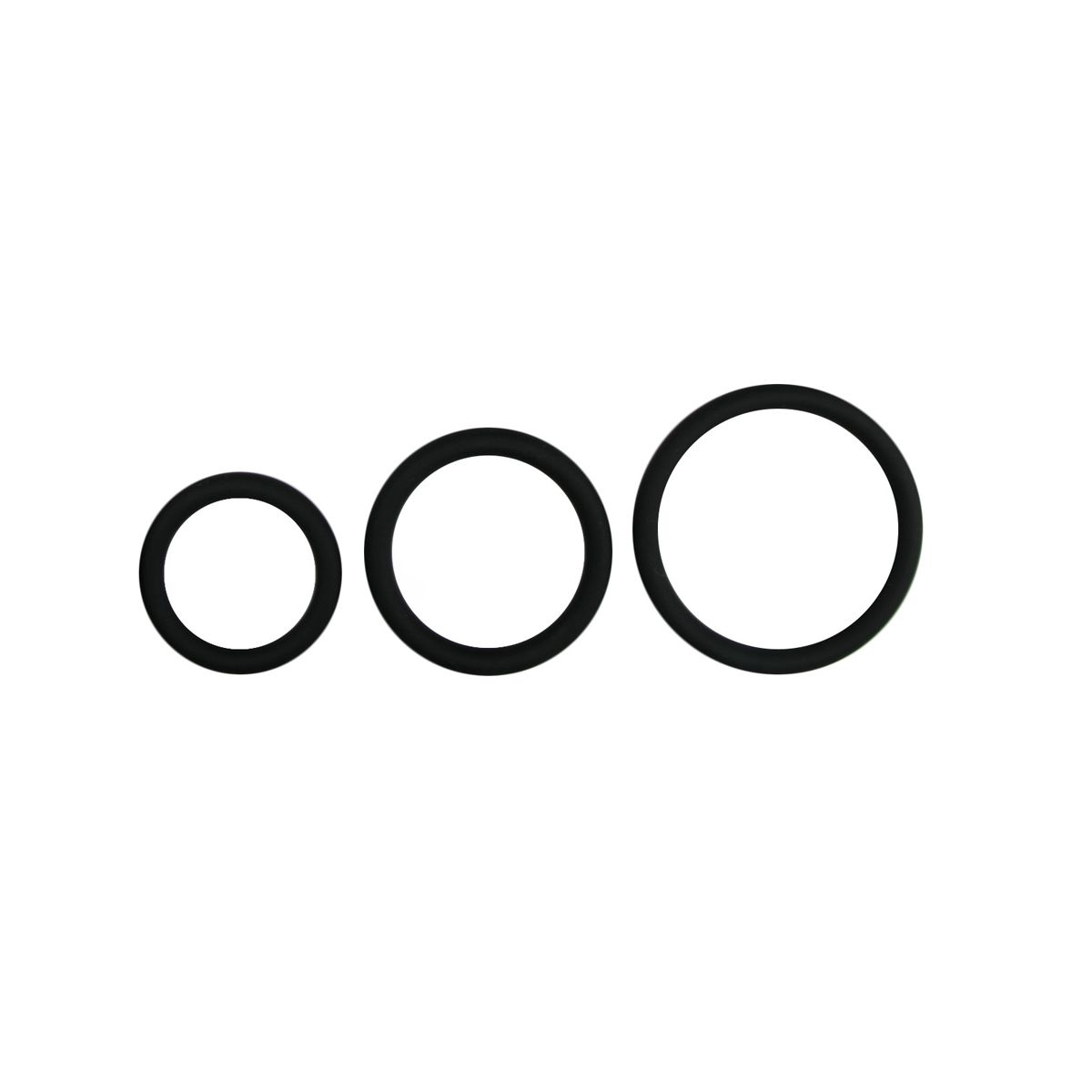 Cockringset - drie maten - zwart