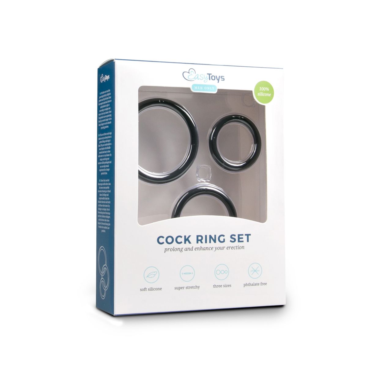 Cockringset - drie maten - zwart