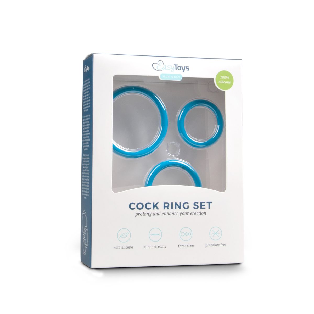 Cockringset - drie maten - blauw
