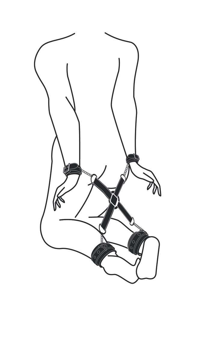 Hogtie met hand- en enkelboeien