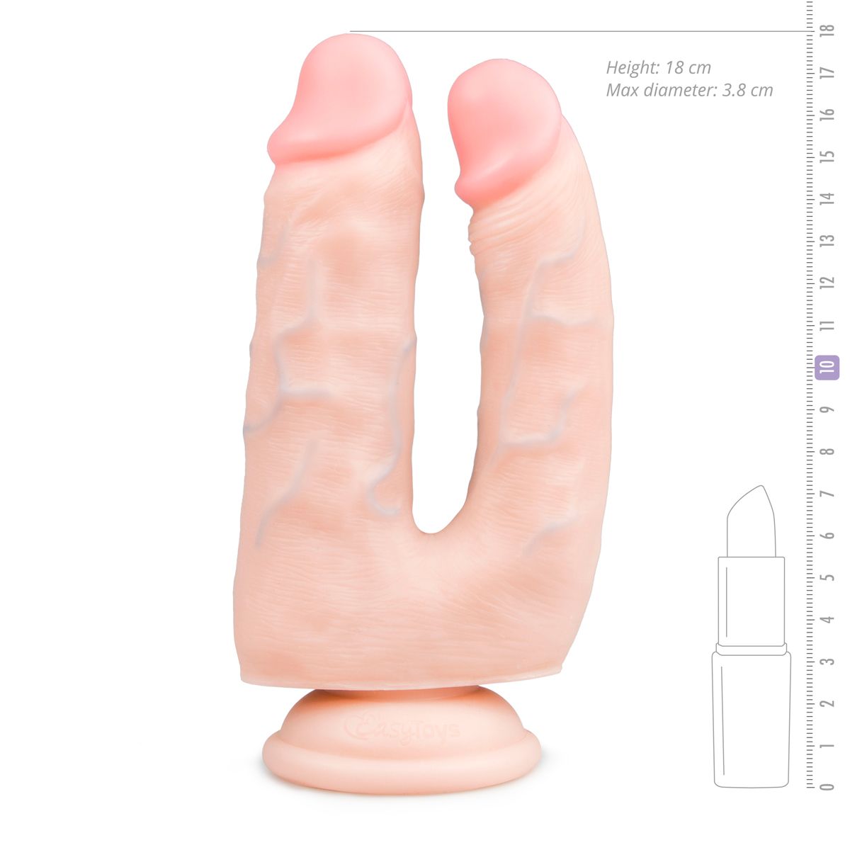 Veelzijdige Dubbele Dildo Met Zuignap - 18 cm