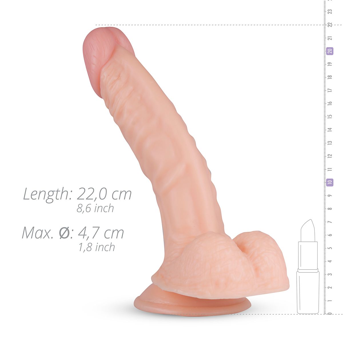 Derek complete Dildo Met Balzak - 22 cm