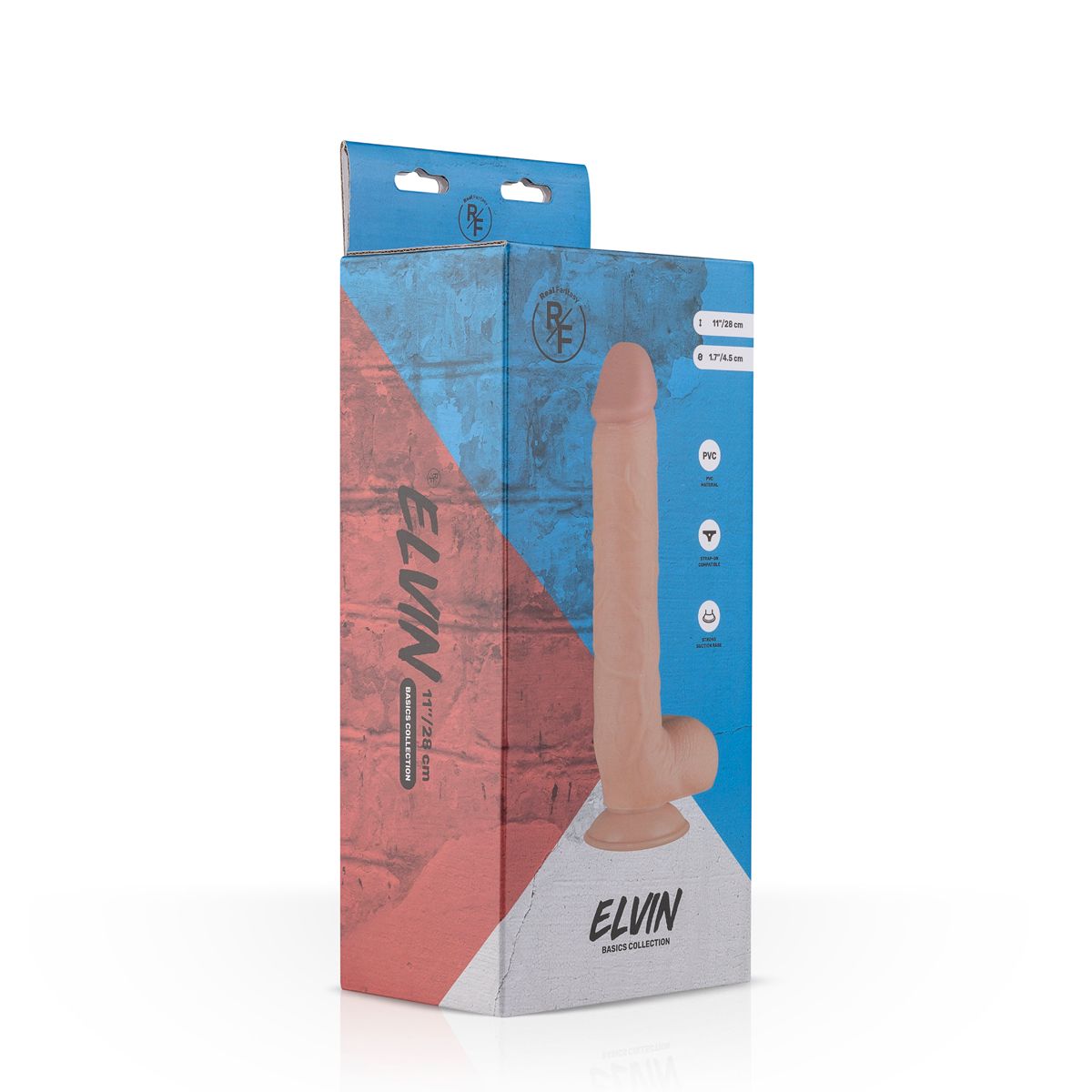 Elvin uitgebreide Dildo Met Balzak - 27,5 cm