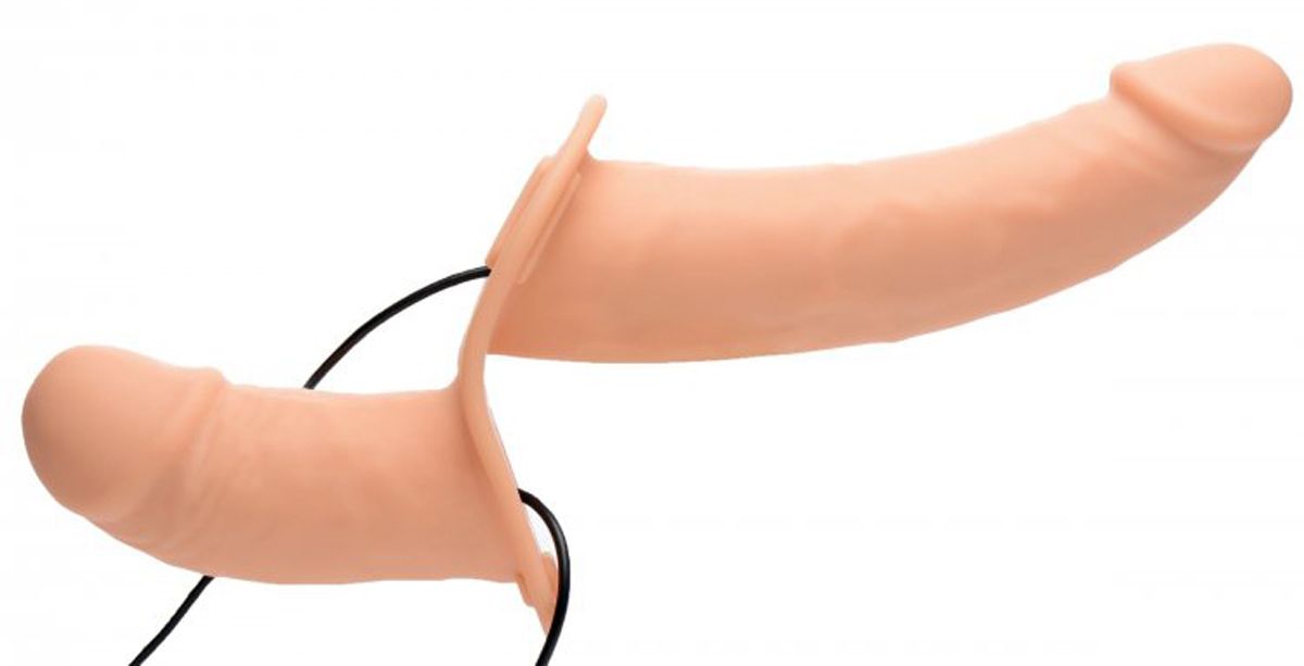 Power Pegger Dubbele Strap-On-vibrator