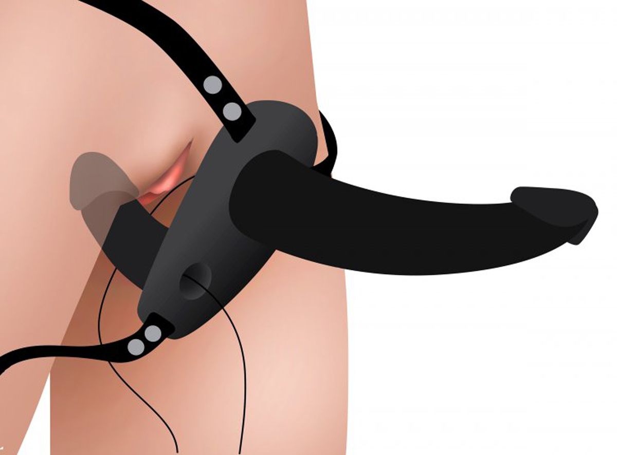 Power Pegger Dubbele Strap-On-vibrator