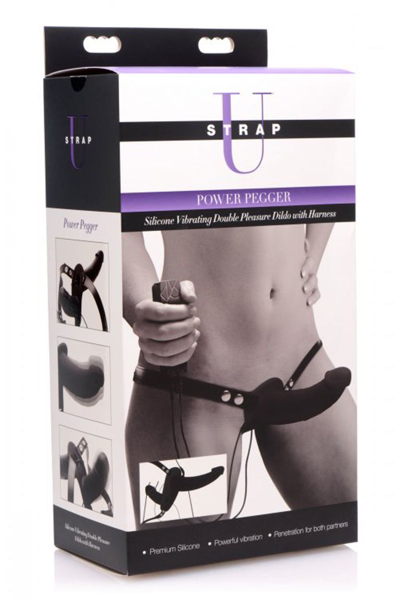 Power Pegger Dubbele Strap-On-vibrator