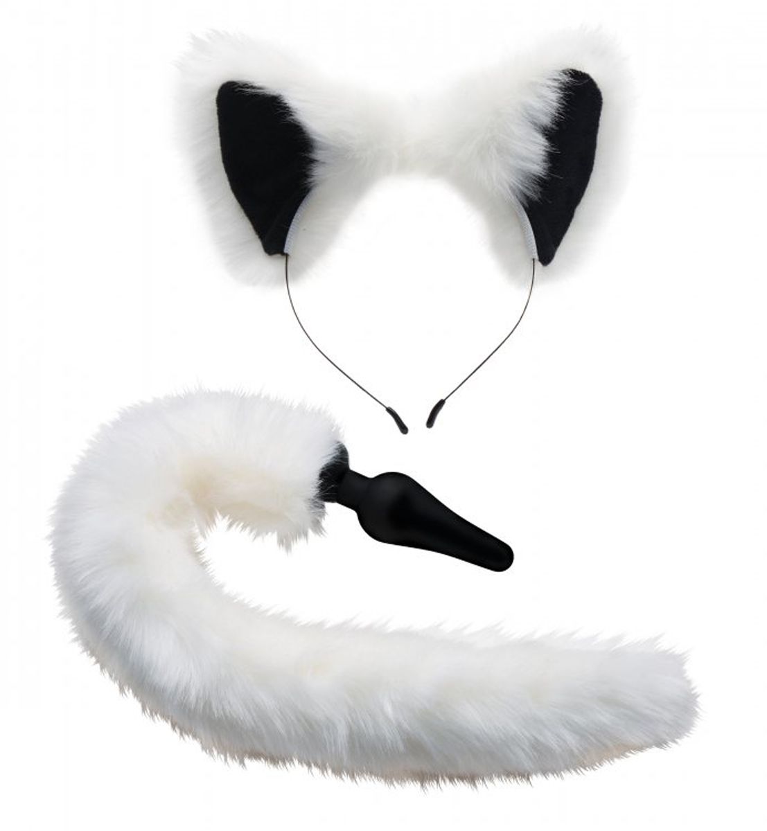 White Fox Buttplug &amp; Haarband Set