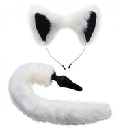 White Fox Buttplug &amp; Haarband Set