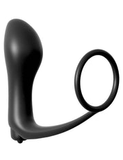 PIPEDREAM – Ass-Gasm Cockring met Vibrerende Butt Plug – Zwart
