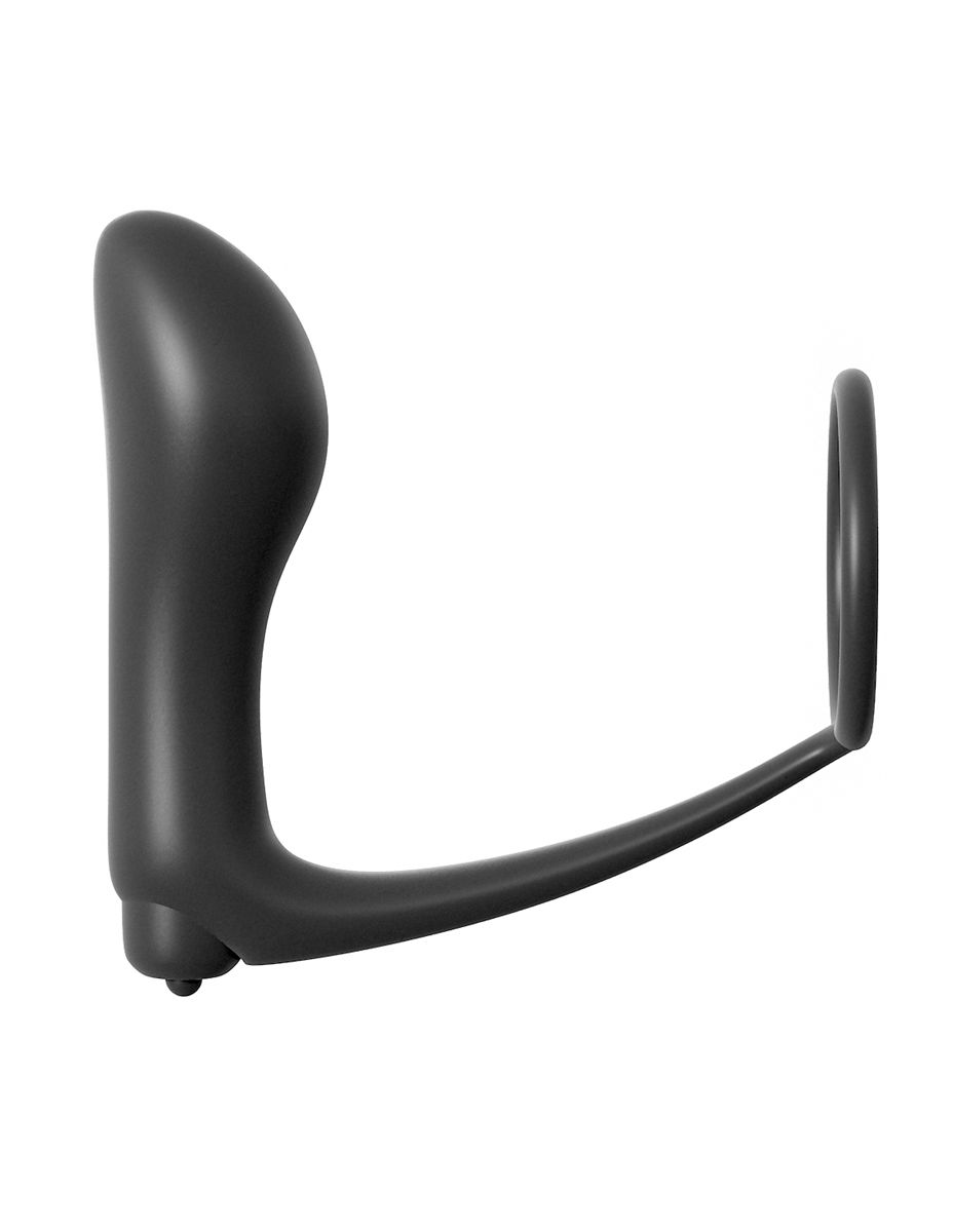 PIPEDREAM – Ass-Gasm Cockring met Vibrerende Butt Plug – Zwart