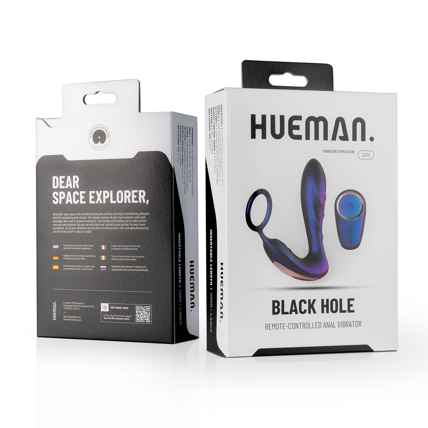 Hueman - Zwart gat anaal vibrator met cockring