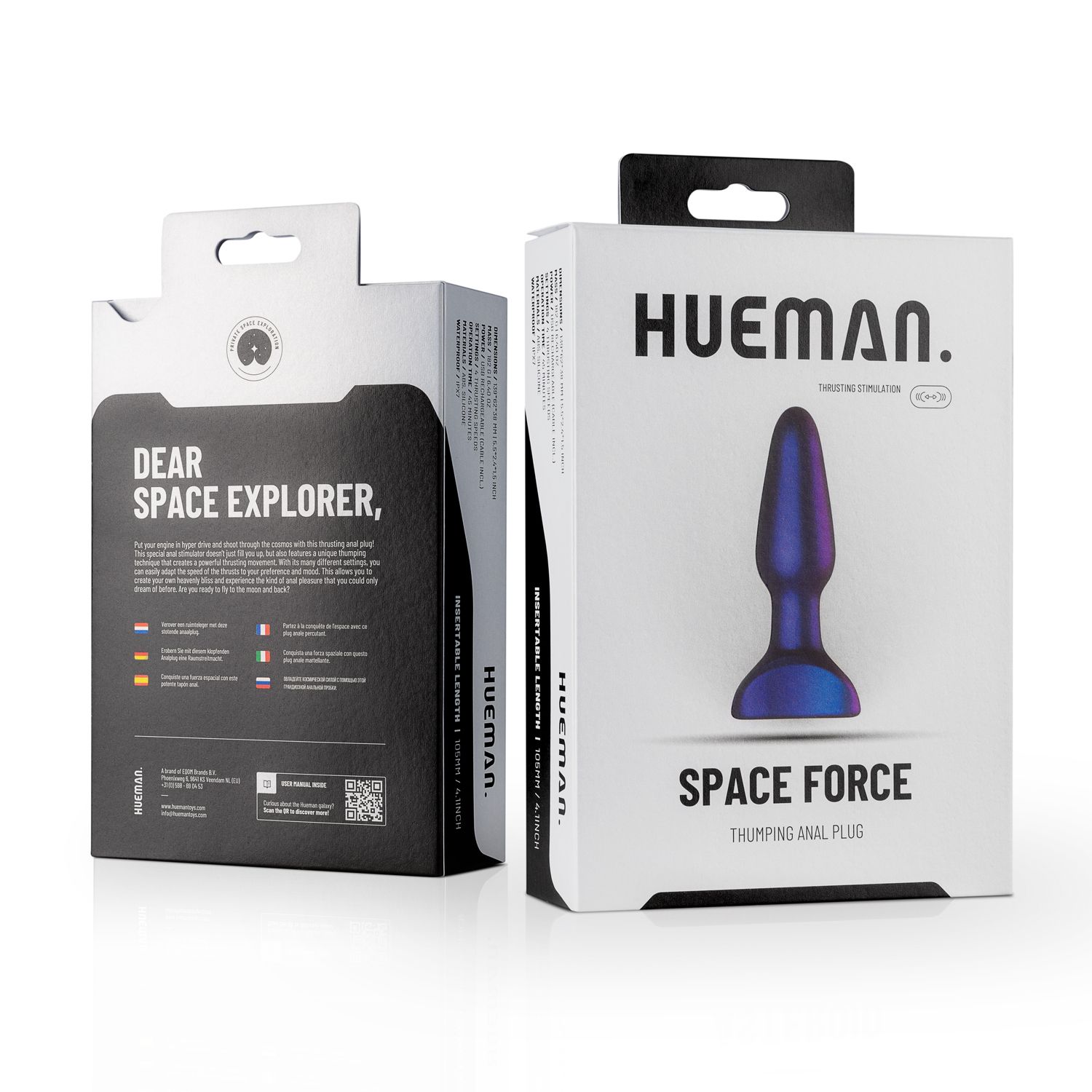 Hueman - Space Force Vibrerende en krachtige buttplug