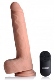 Vibrerende &amp; Stotende details XL Dildo Met Balzak - 17,8 cm