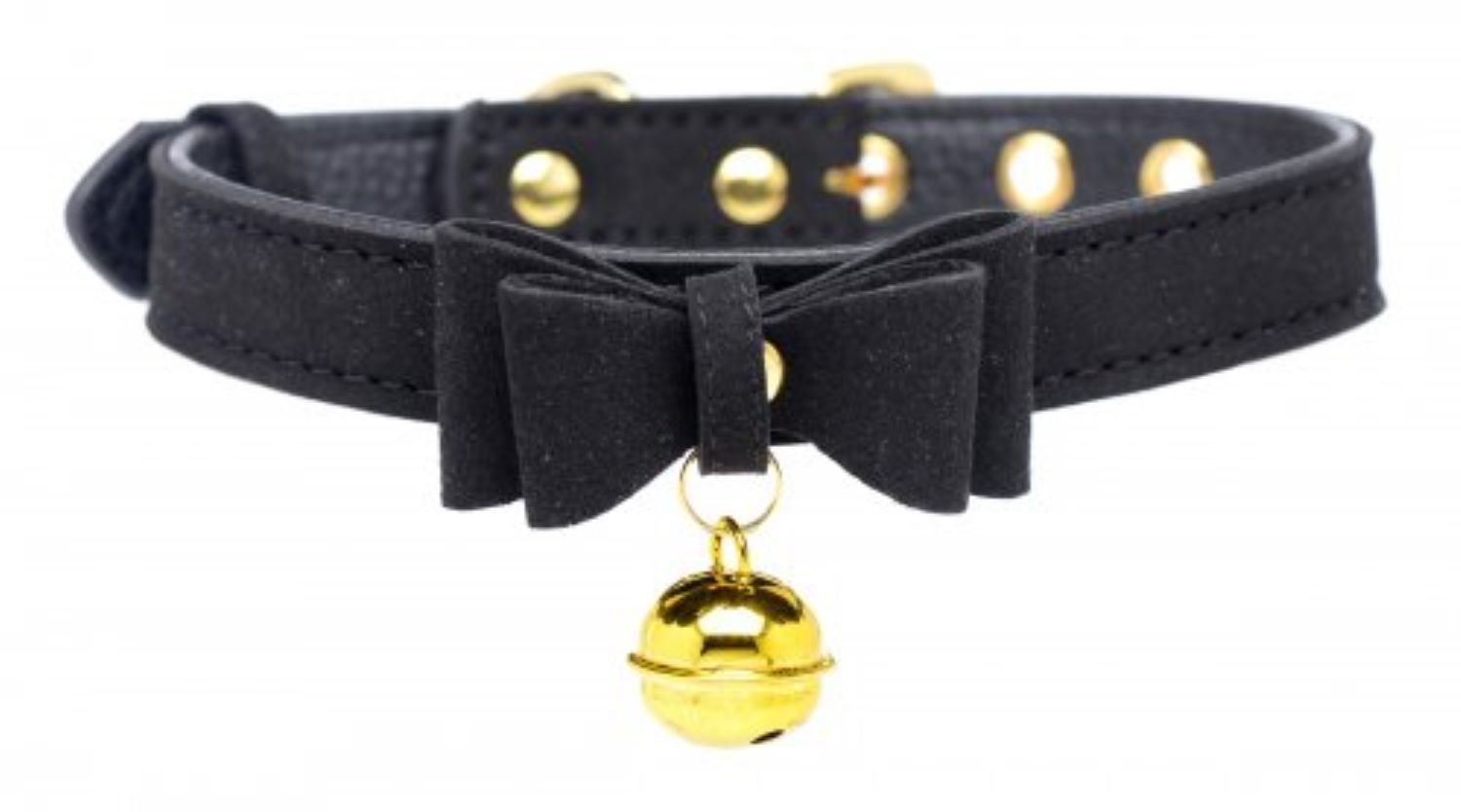 Golden Kitty Halsband Met Kattenbelletje - Zwart/Goud