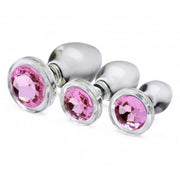Pink Gem Anale plugset Van Glas