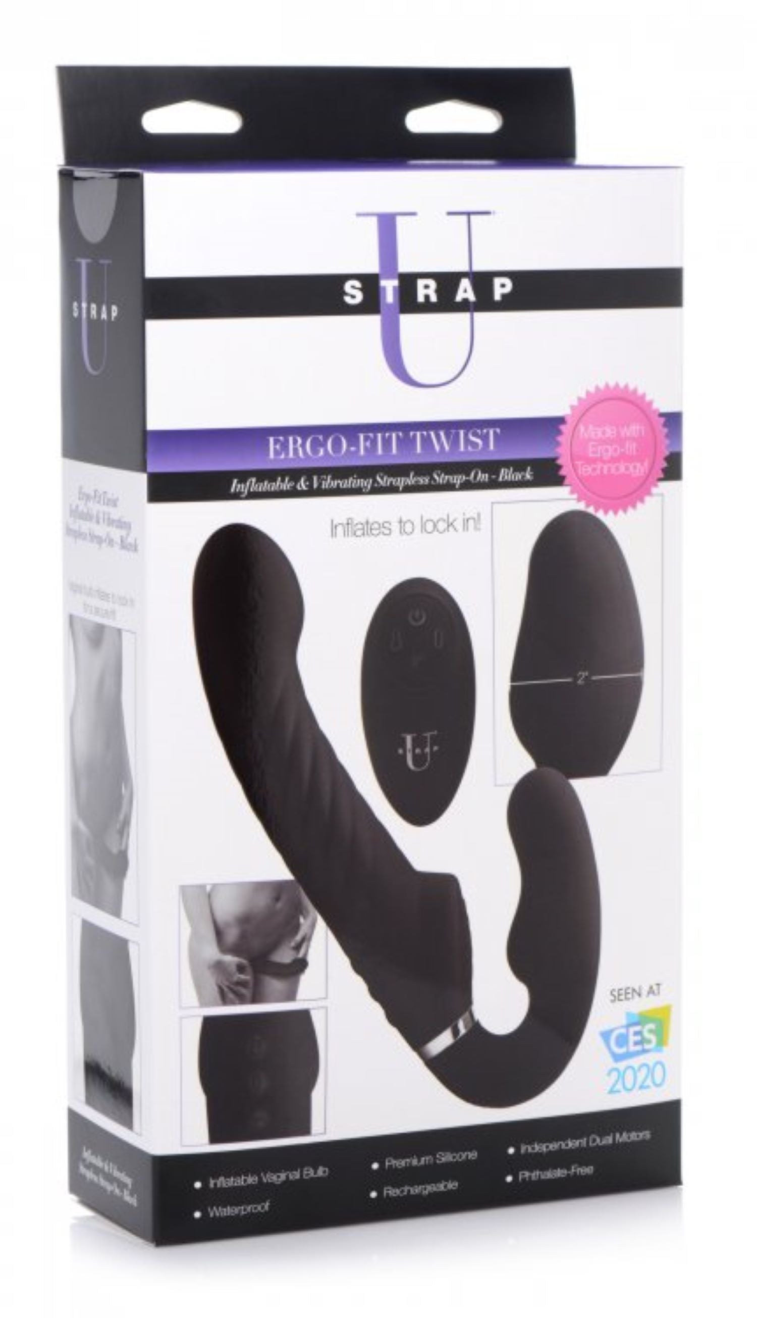 Swirl Vibrerende Strapless Strap-On - Zwart