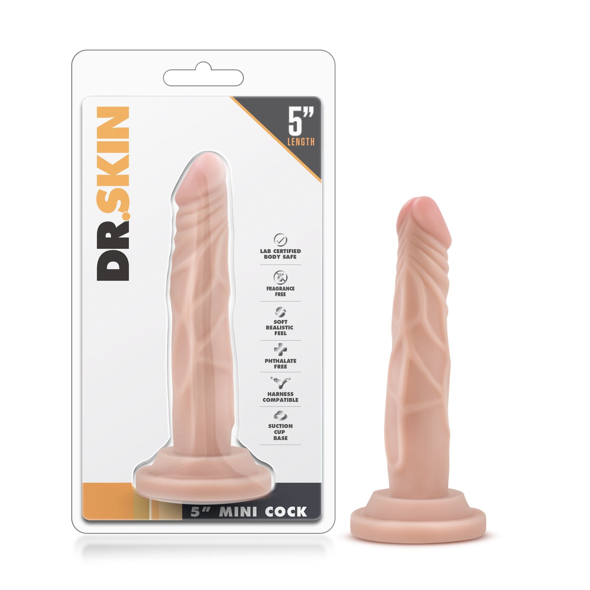 Dr. Skin - uitgebreide Mini-dildo met Zuignap 15 cm - Beige