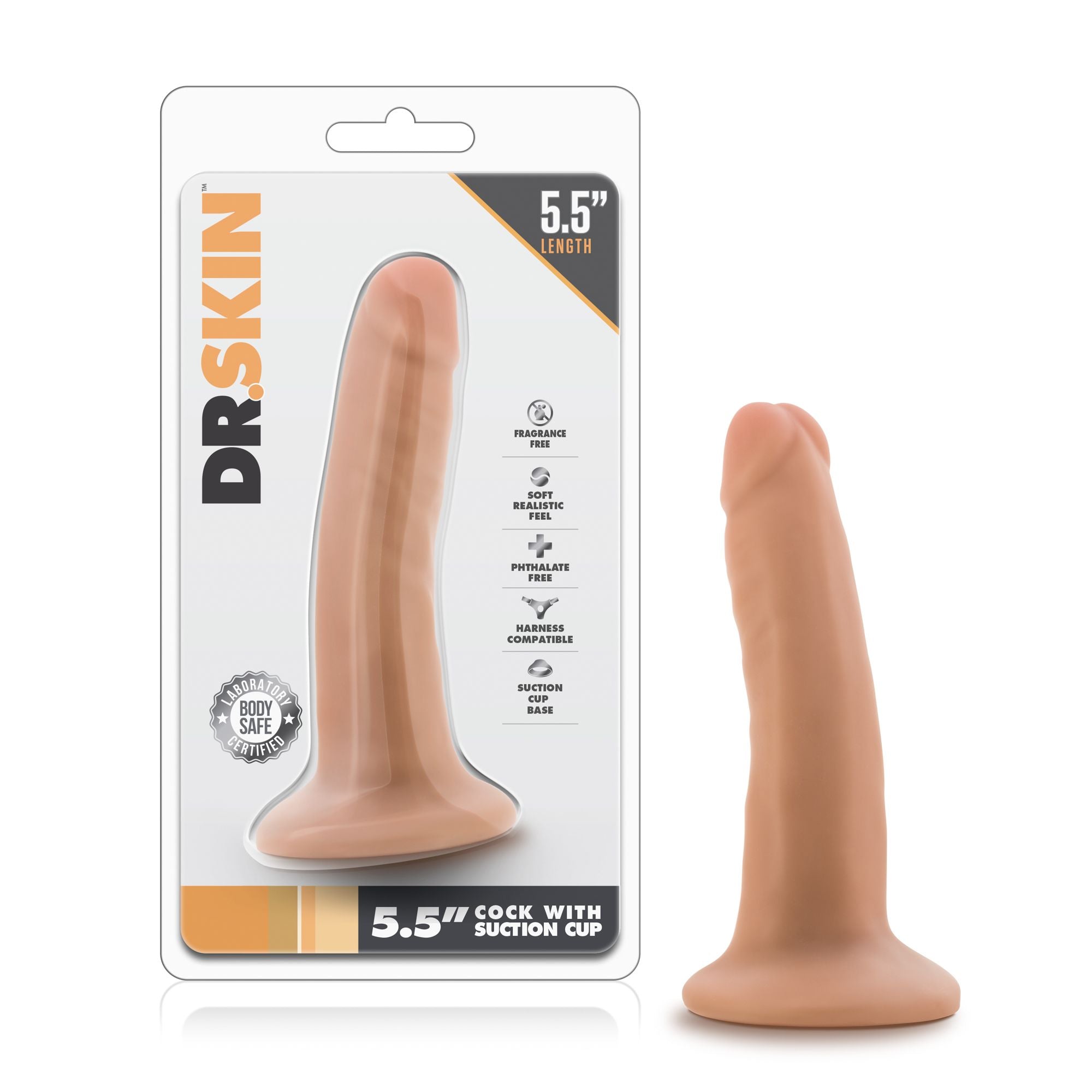 Dr. Skin - uitgebreide Dildo Met Zuignap 14 cm - Vanille