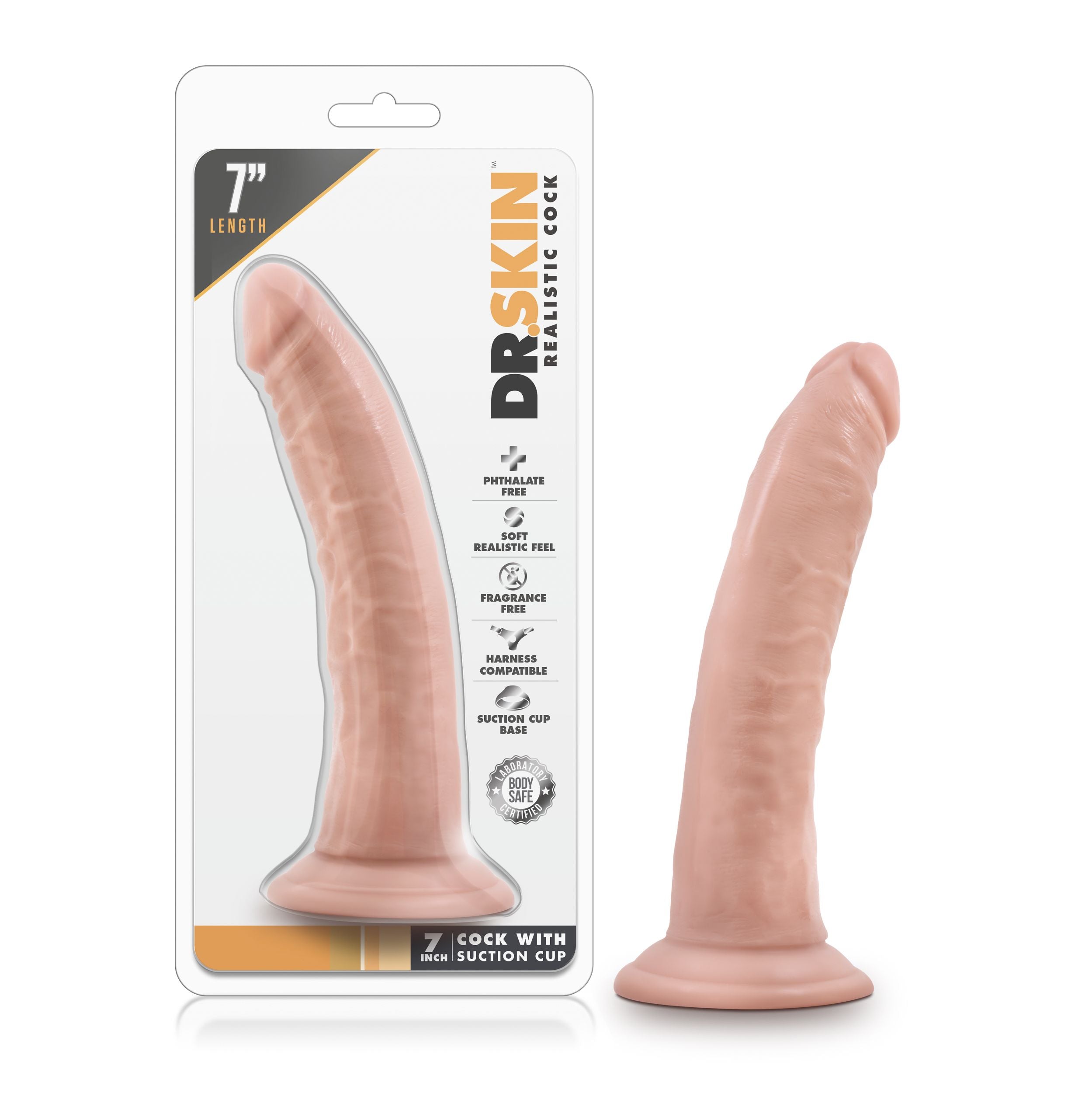 Dr. Skin - uitgebreide Dildo Met Zuignap 19 cm - Vanille