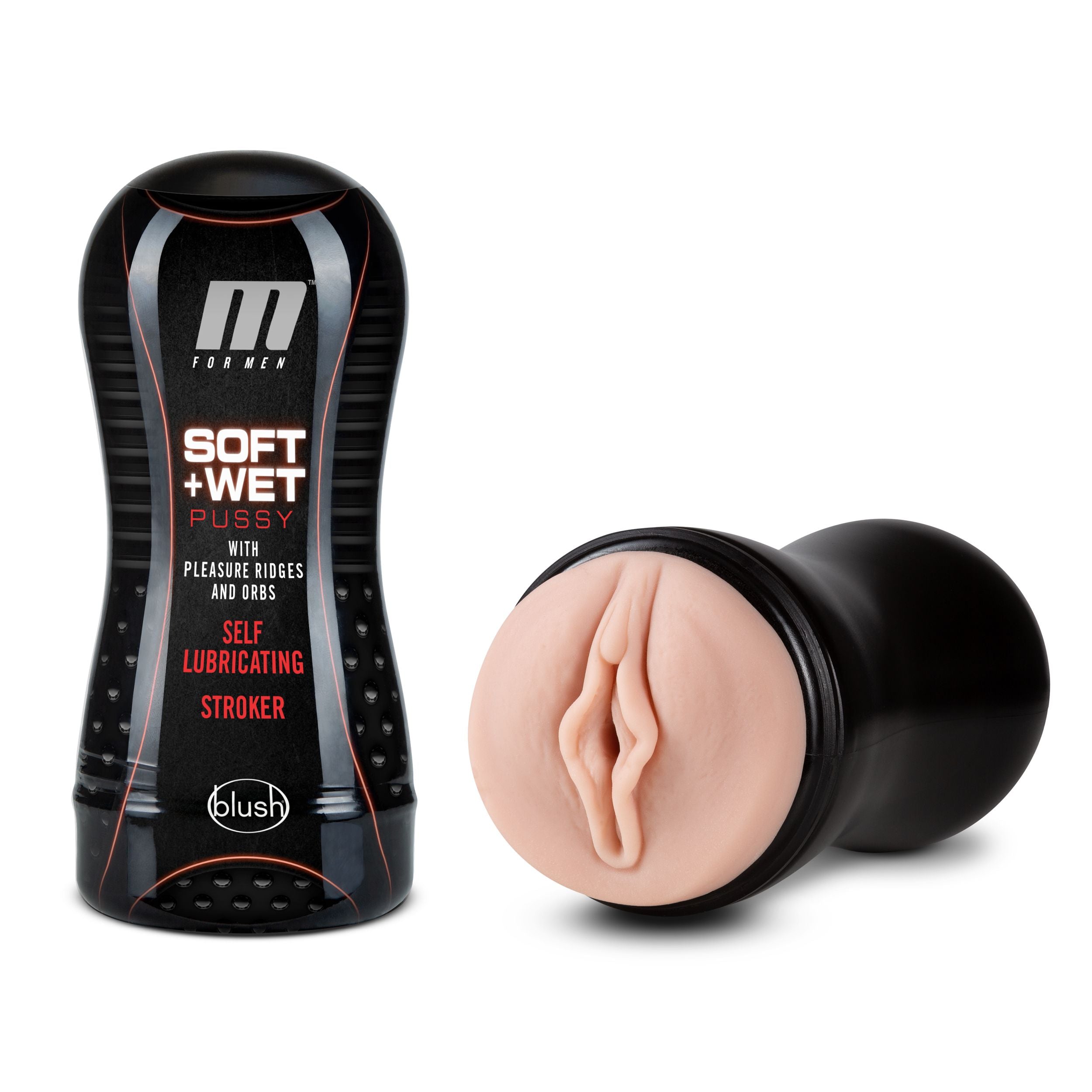 M for Men - Zachte en natte masturbator, zelfsmerend - Noppen &amp; Ribbels