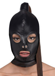 Bondage Hoofdmasker Met Paardenstaart