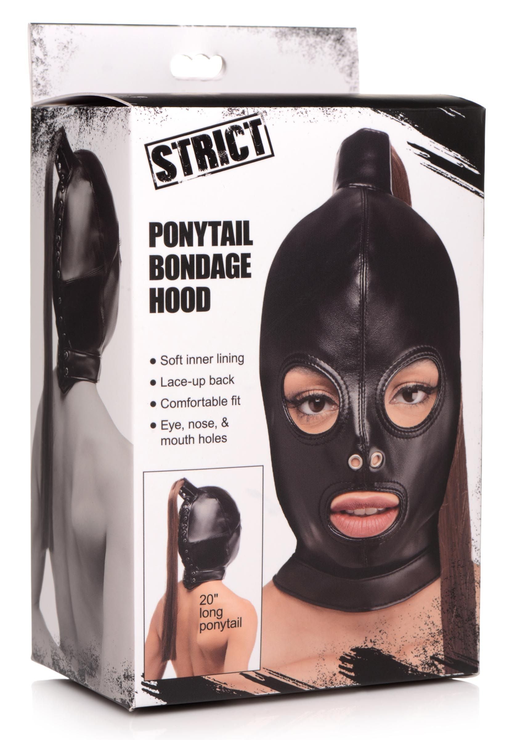 Bondage Hoofdmasker Met Paardenstaart
