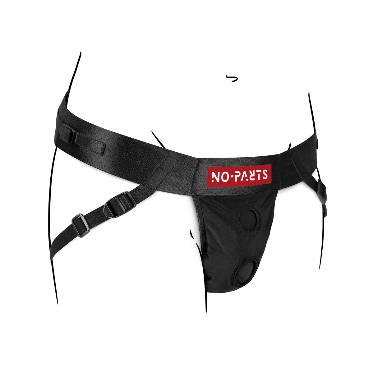 No-Parts - Taylor verstelbare strap-on harnas met dubbele O-ring