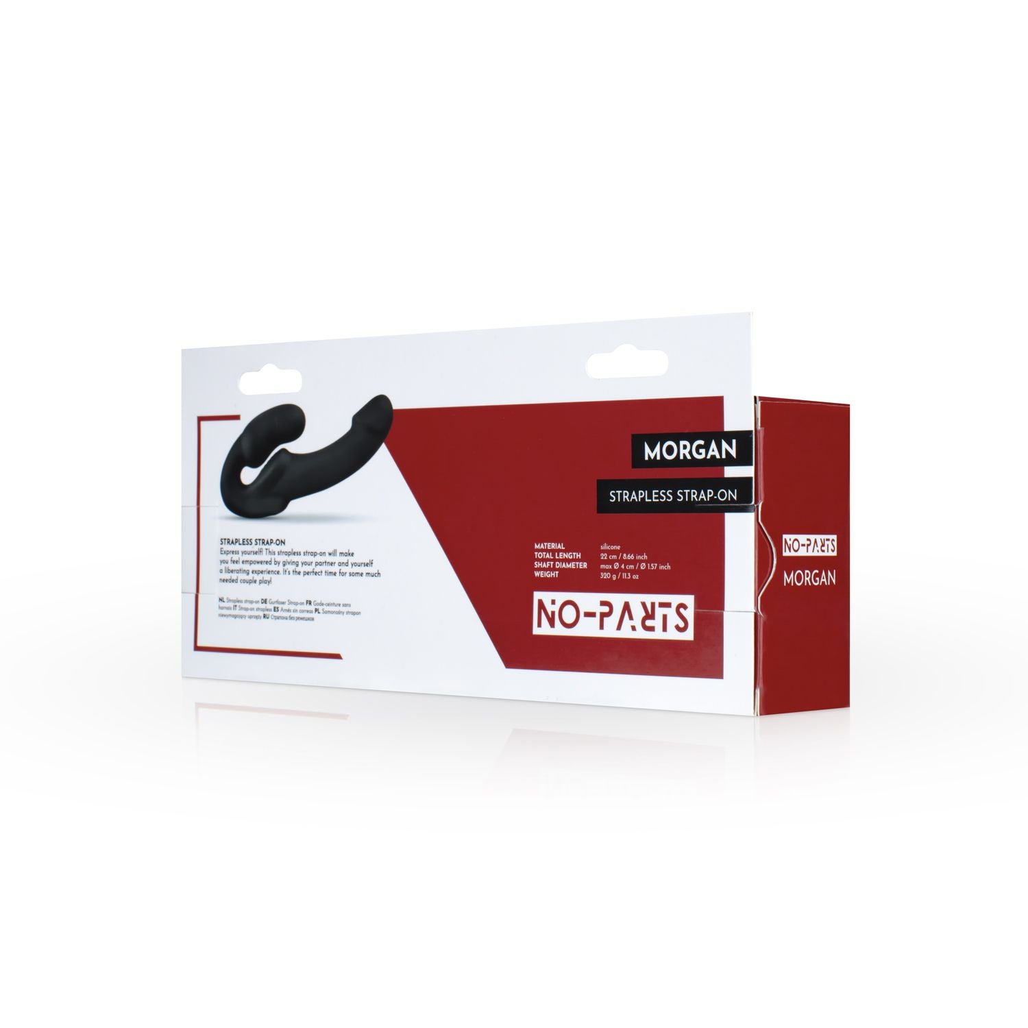 No-Parts - Morgan Strapless Strapon-dildo 22 cm - Zwart