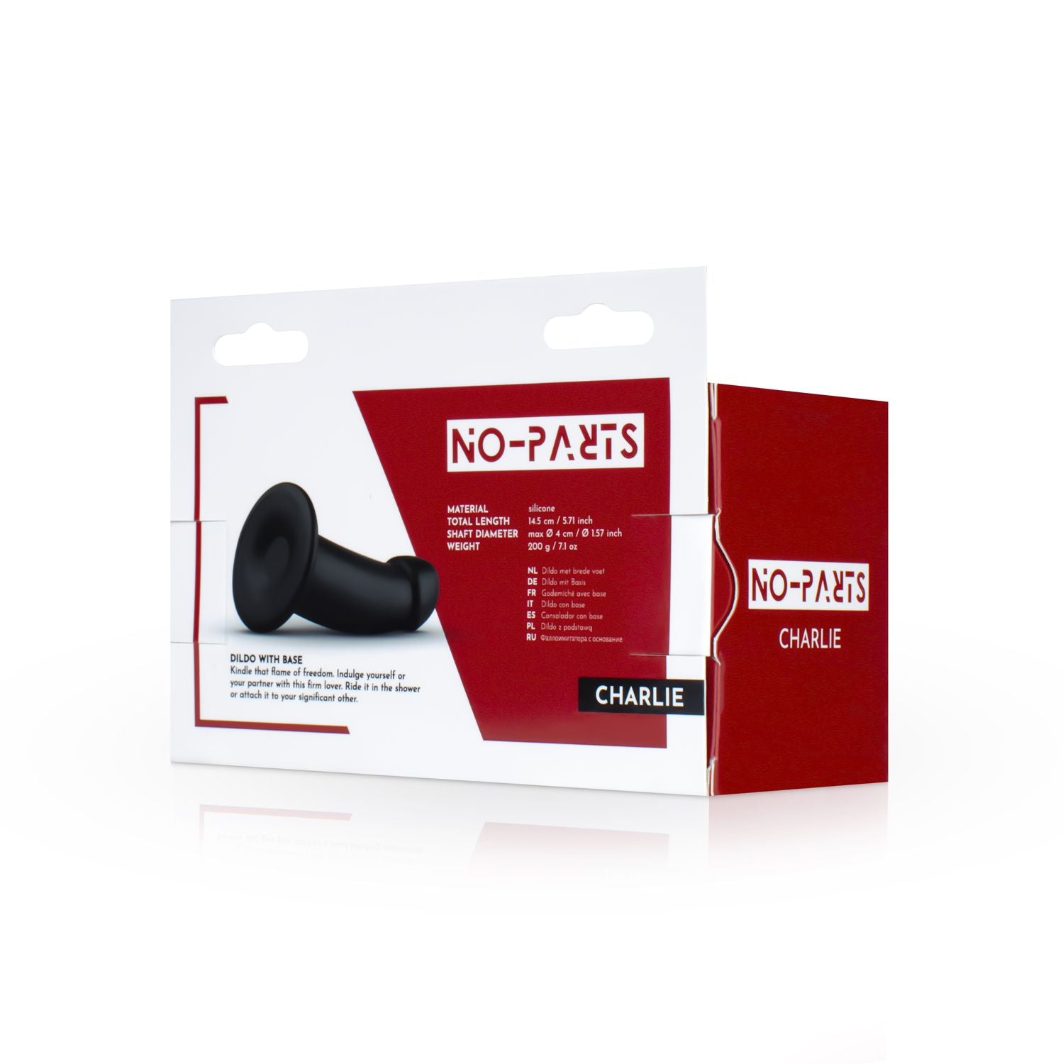 No-Parts - Charlie Dildo 14,5 cm - Zwart