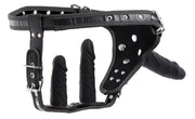 Dubbele Penetratie Strap-On Harnas - Zwart