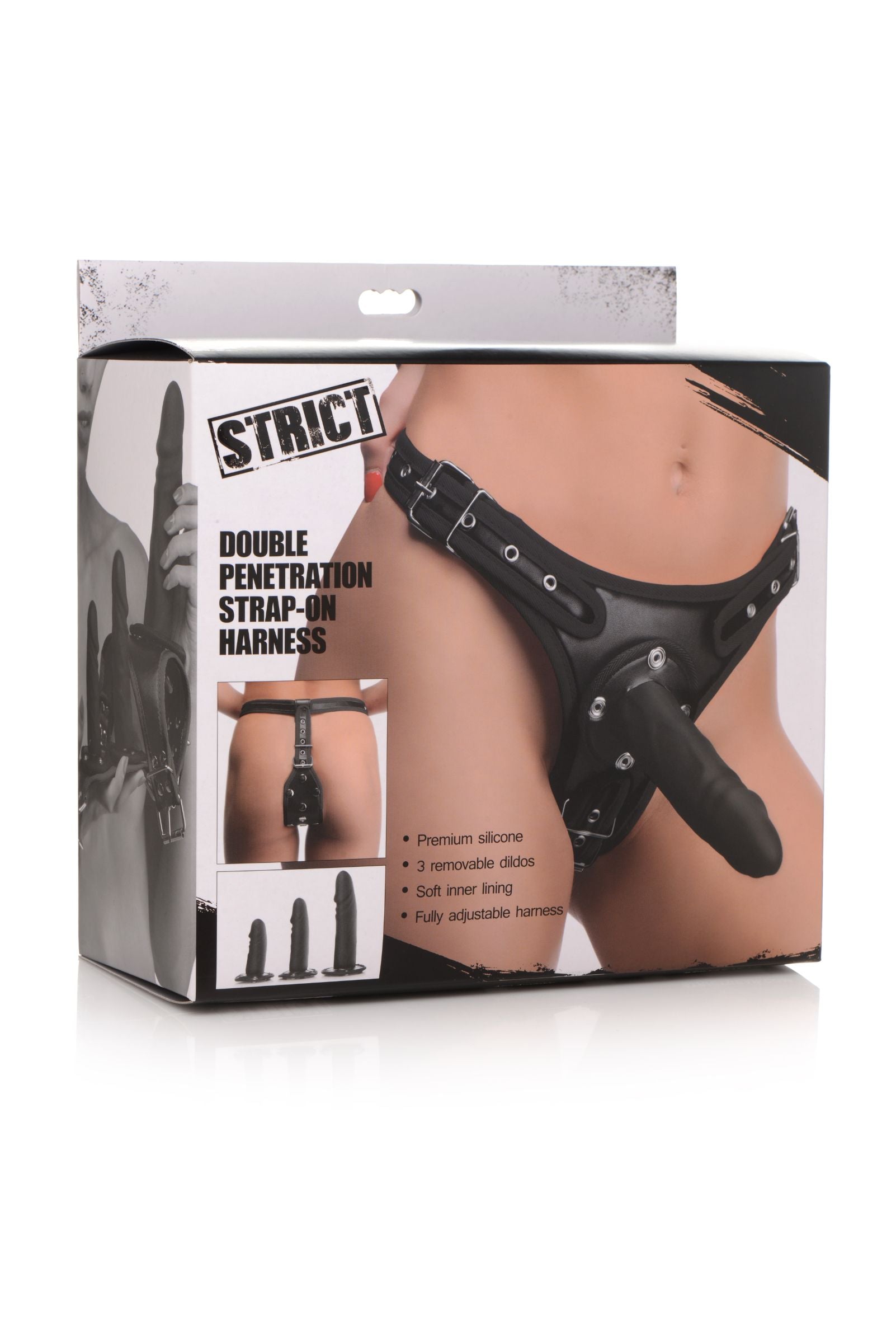 Dubbele Penetratie Strap-On Harnas - Zwart