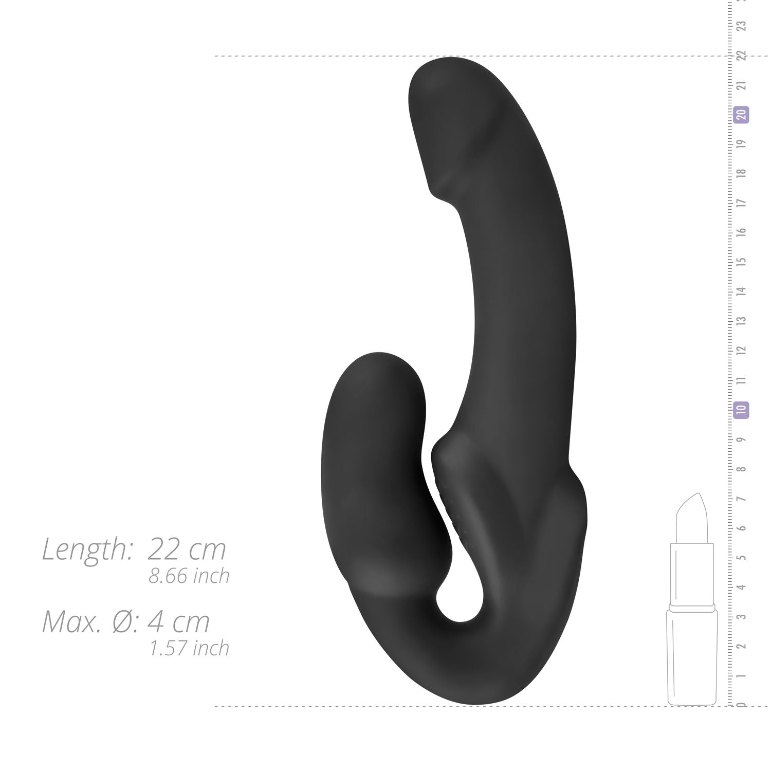 No-Parts - Morgan Strapless Strapon-dildo 22 cm - Zwart