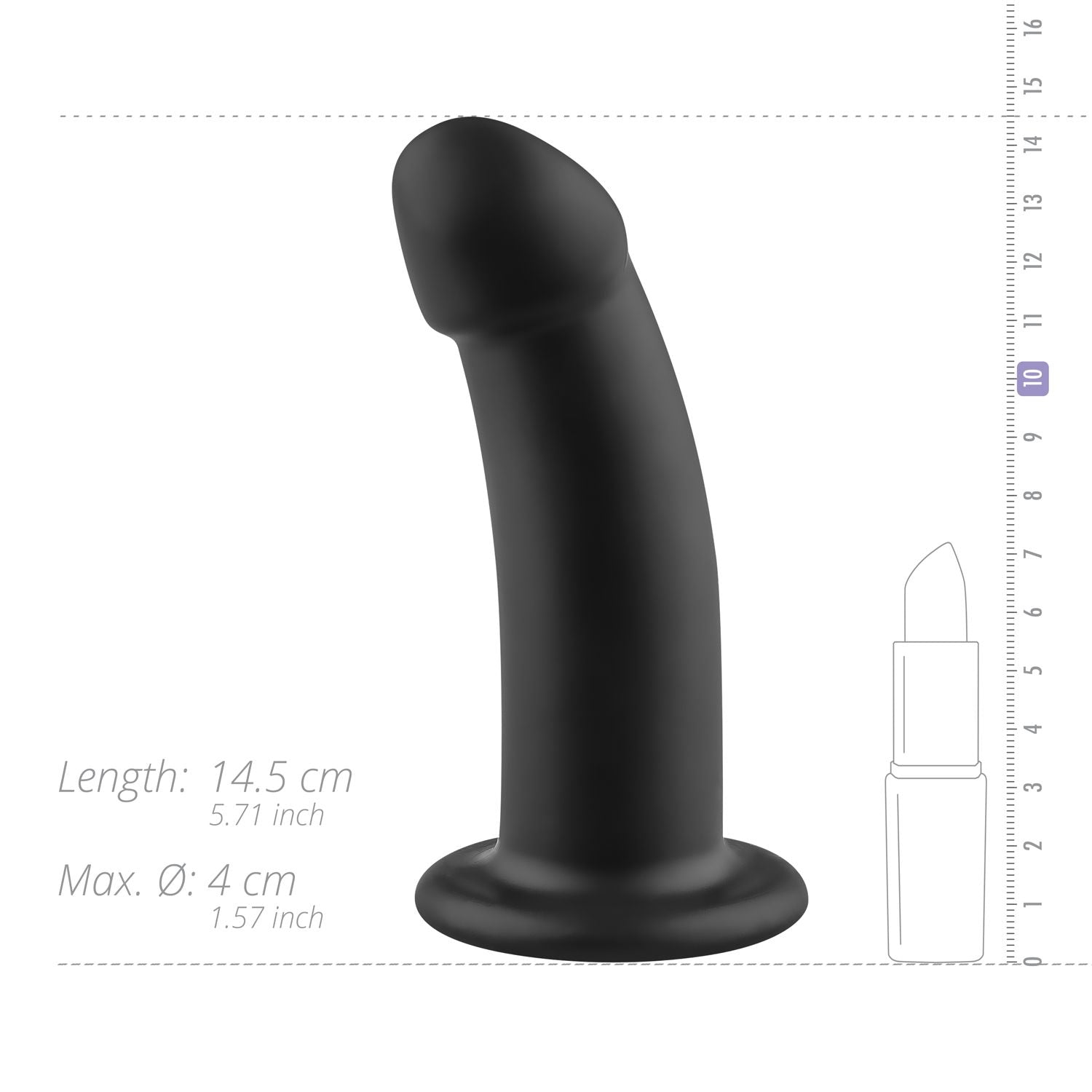 No-Parts - Charlie Dildo 14,5 cm - Zwart
