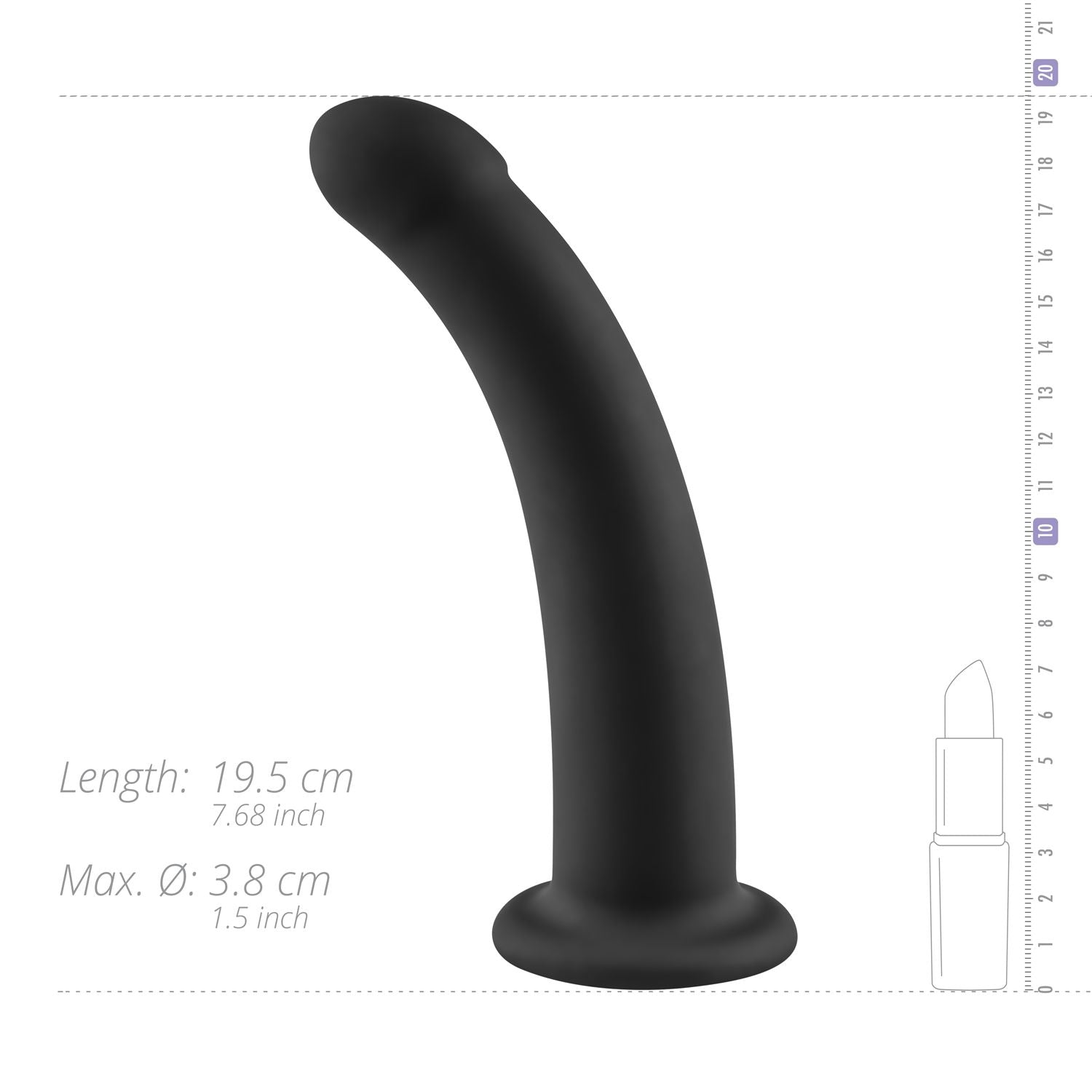 No-Parts - Parker Dildo 19,5 cm - Zwart