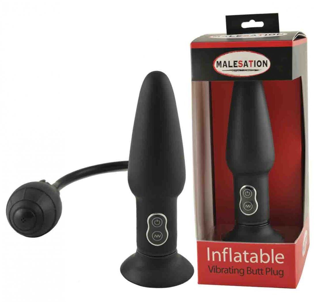 Opblaasbare buttplug met vibratie