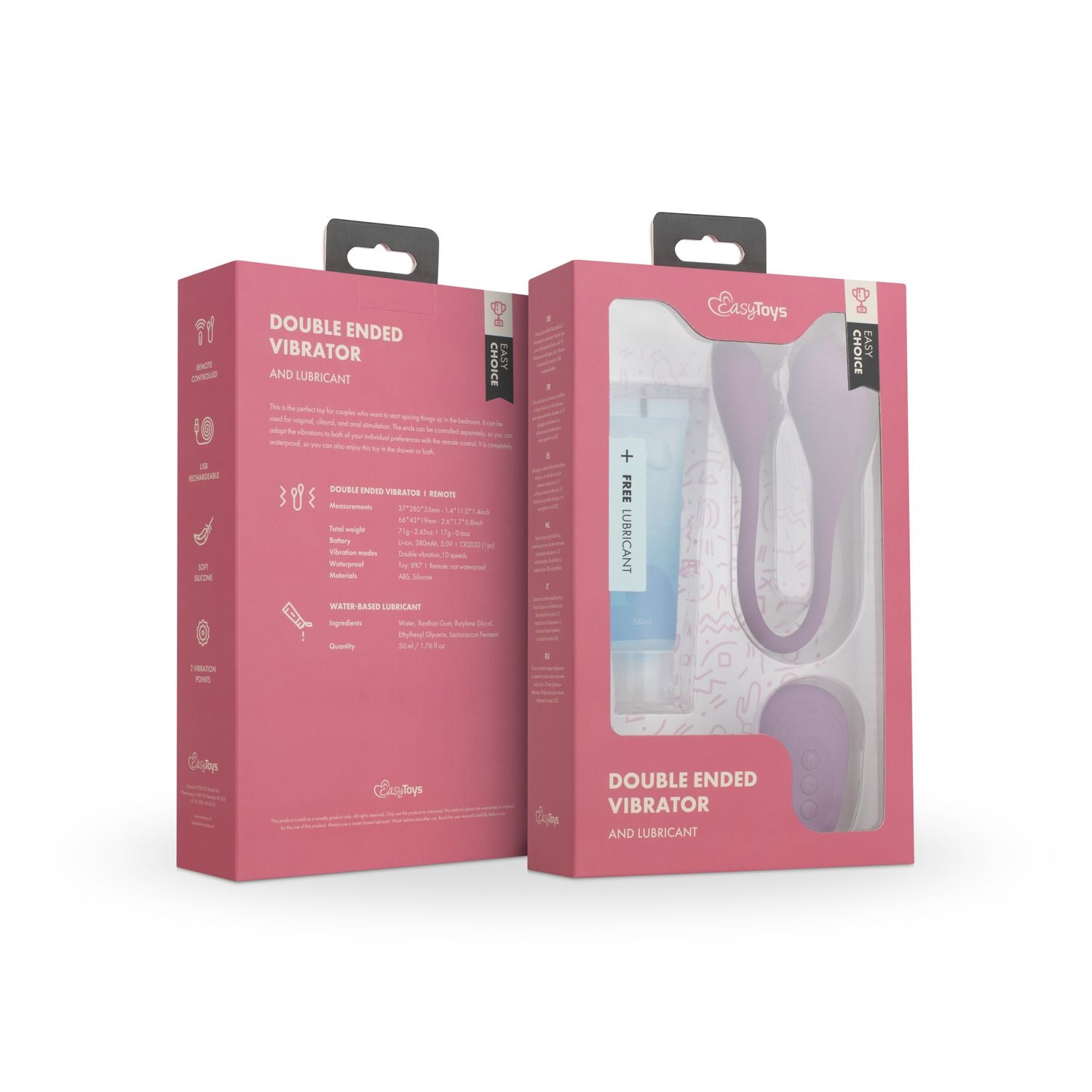 Easy Choice - Vibrerende Dubbele Stimulator &amp; Glijmiddel - Geschenkset