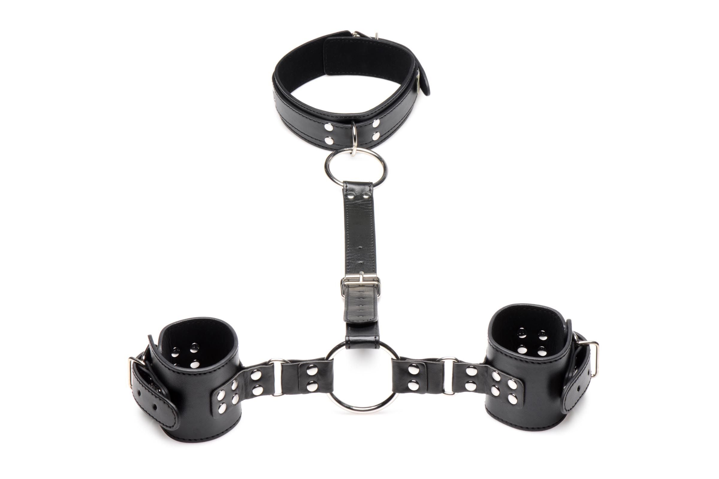 Halsband Met Polsboeien Gordelset - Zwart