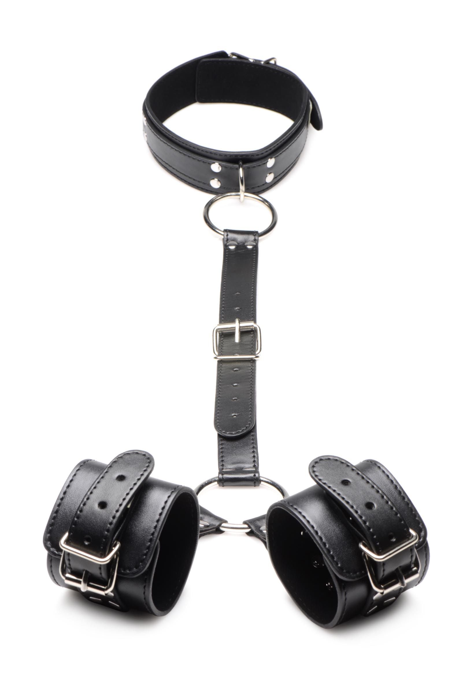 Halsband Met Polsboeien Gordelset - Zwart