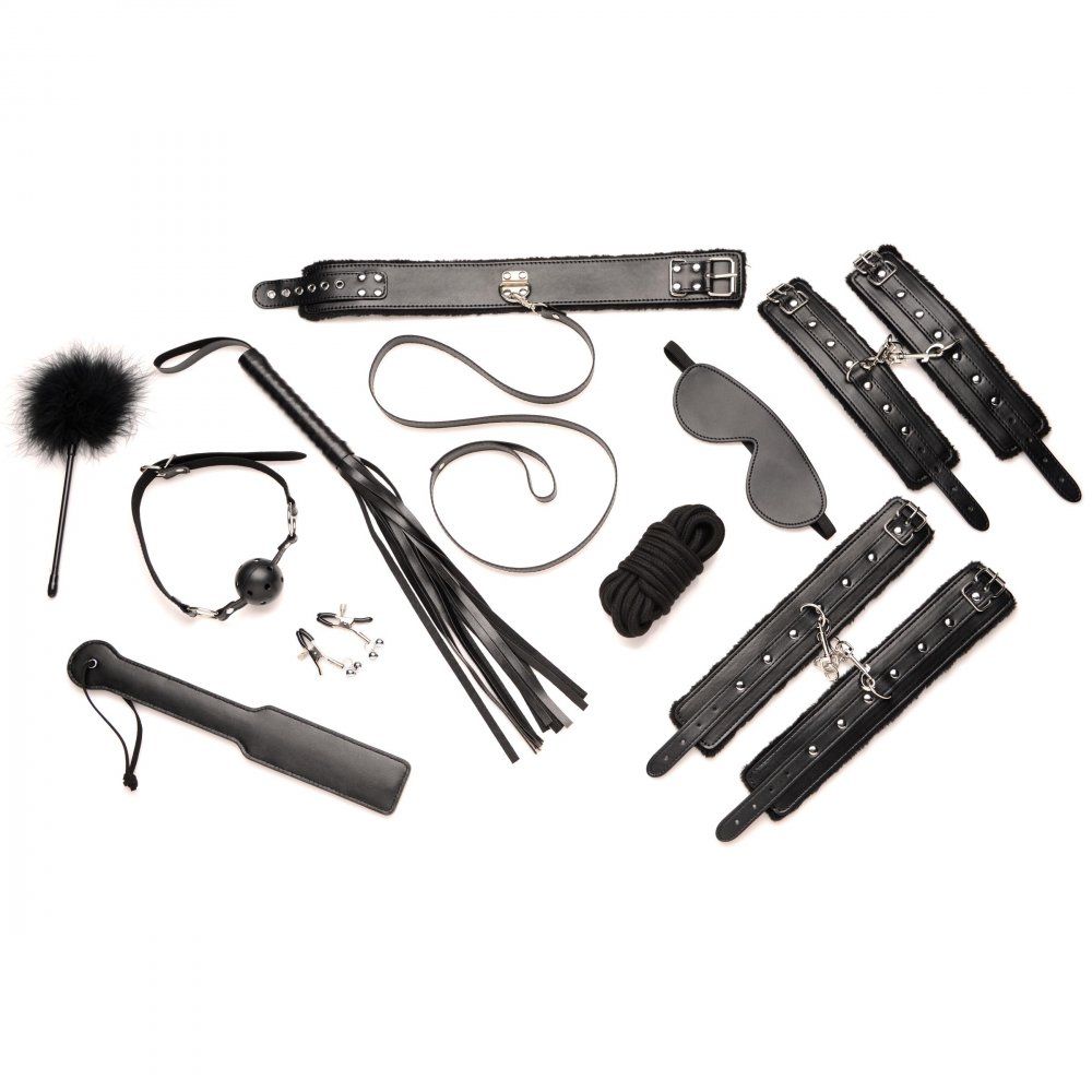 Hook Up 10-delige Pluche Bondage Set - Zwart