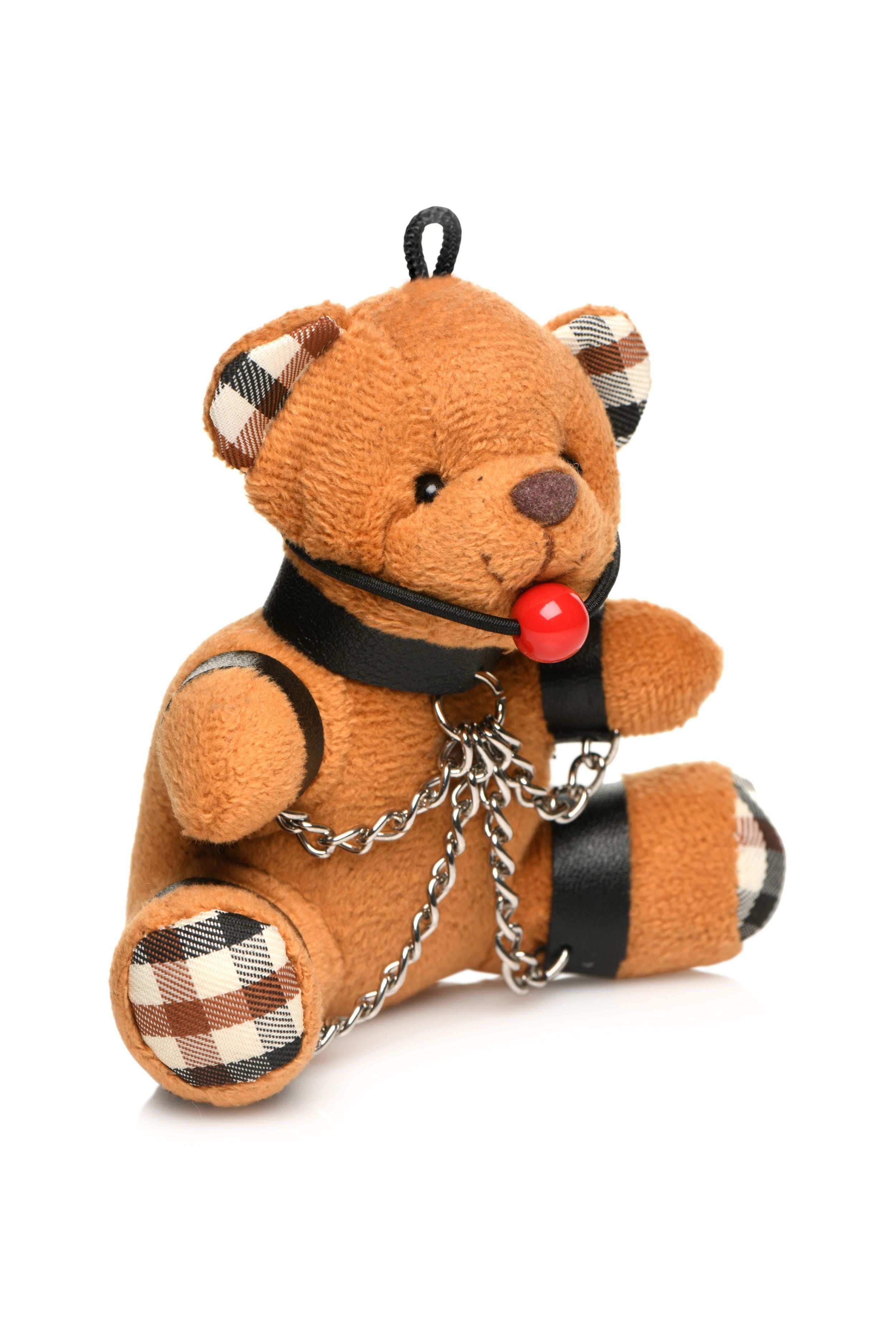 Geknevelde teddybeer sleutelhanger