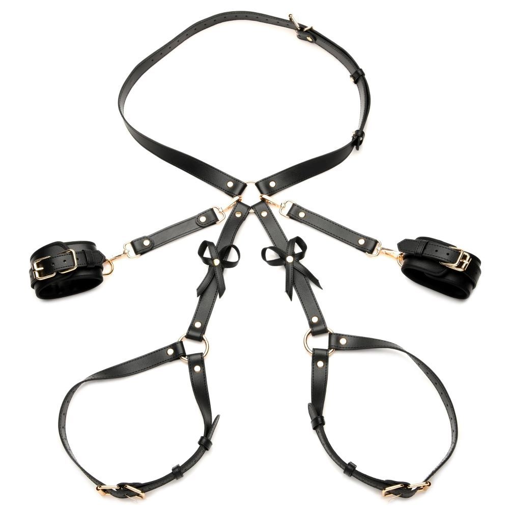 Bondageharnas met staken M/L - Zwart