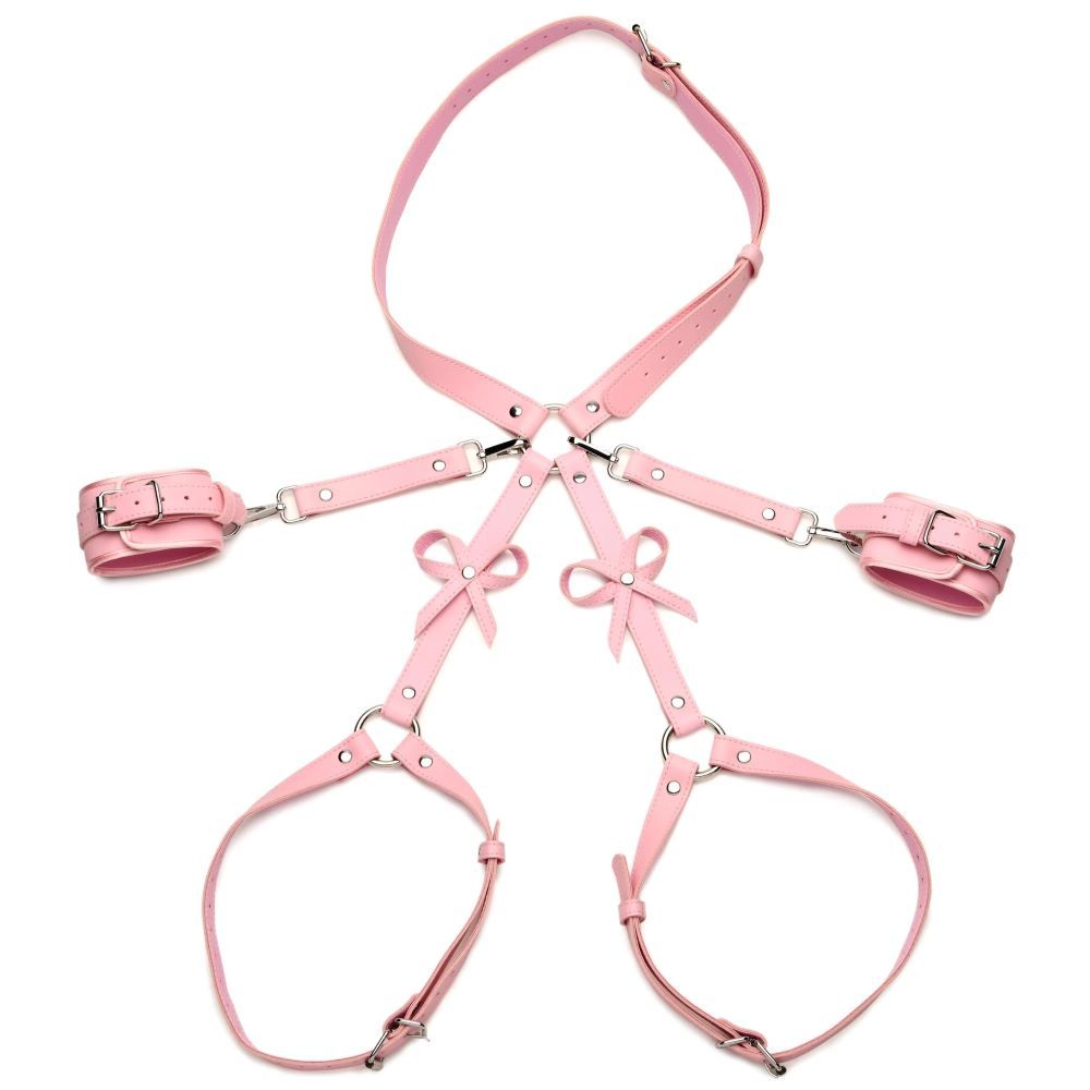 Bondageharnas met striken M/L - Roze