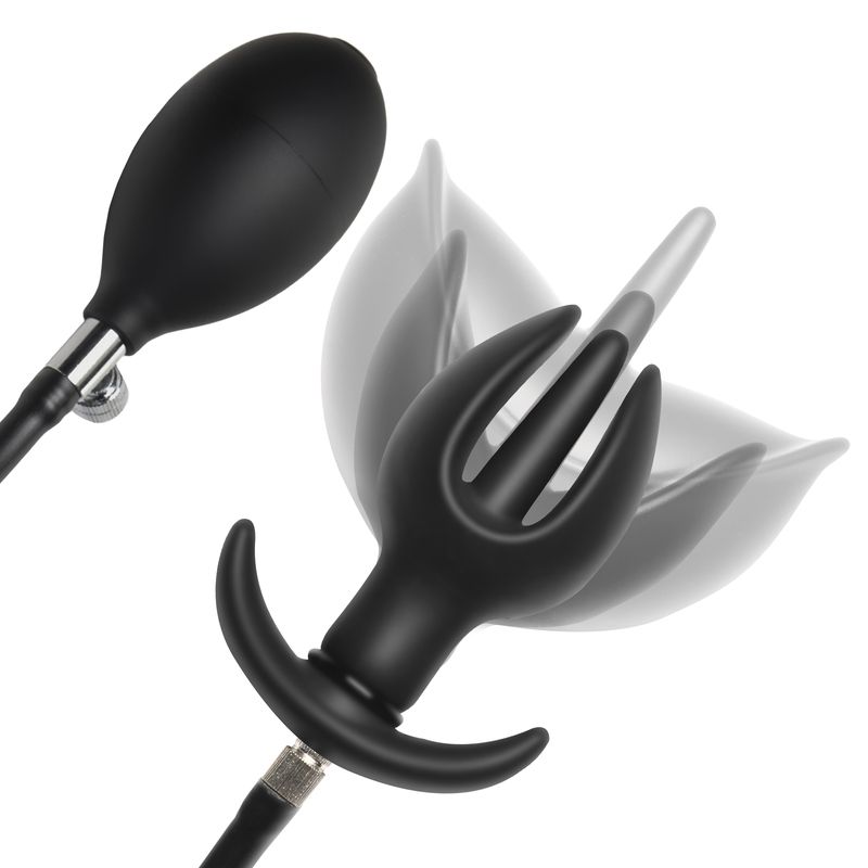 Opblaasbare Siliconen Anale Plug - Zwart