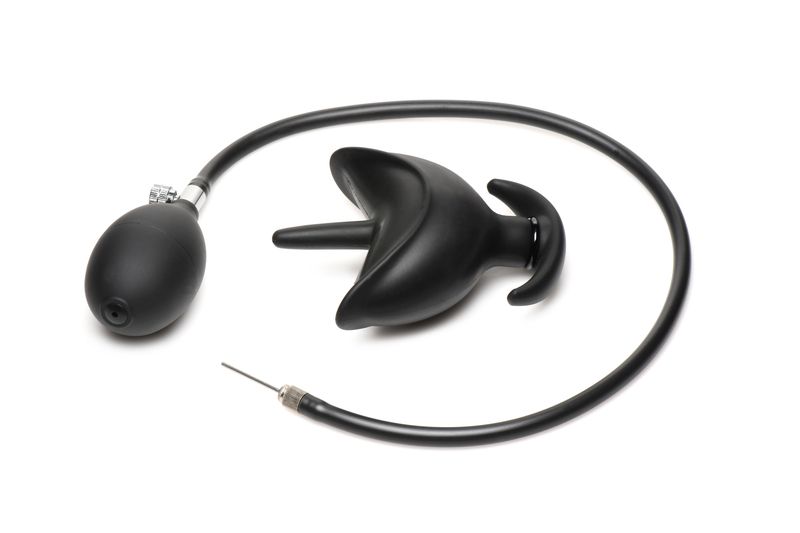 Opblaasbare Siliconen Anale Plug - Zwart