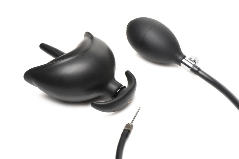 Opblaasbare Siliconen Anale Plug - Zwart