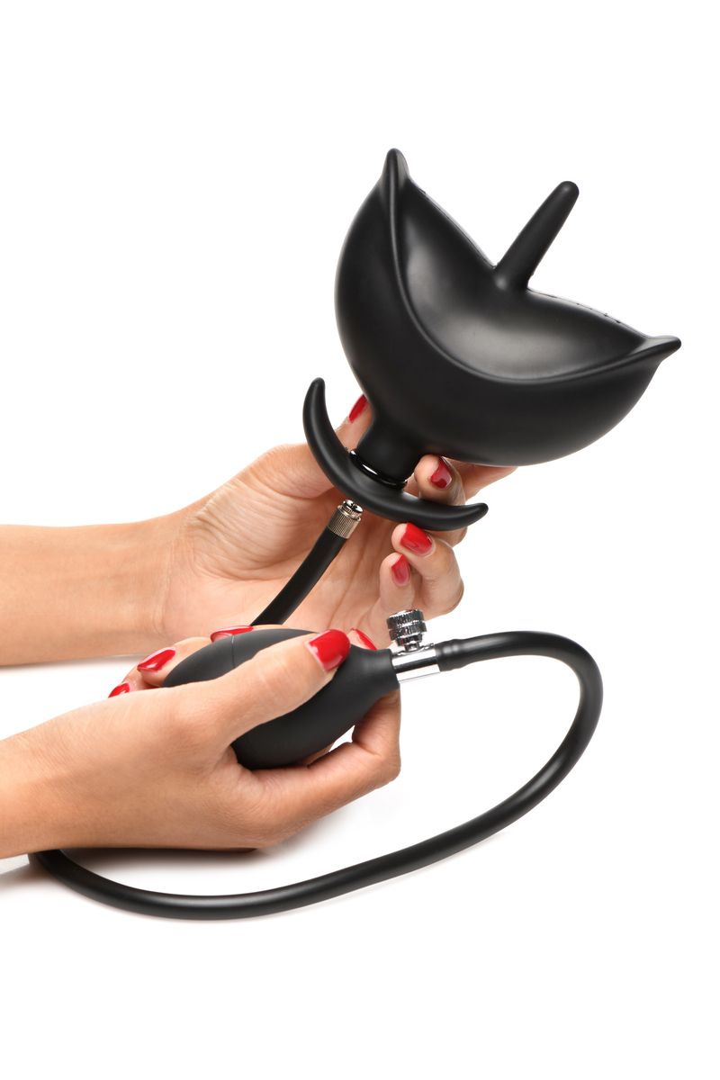 Opblaasbare Siliconen Anale Plug - Zwart